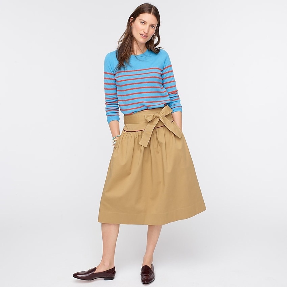 J. Crew Tie-waist chino skirt Size 4